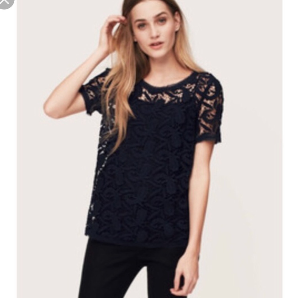 Loft Navy lace top